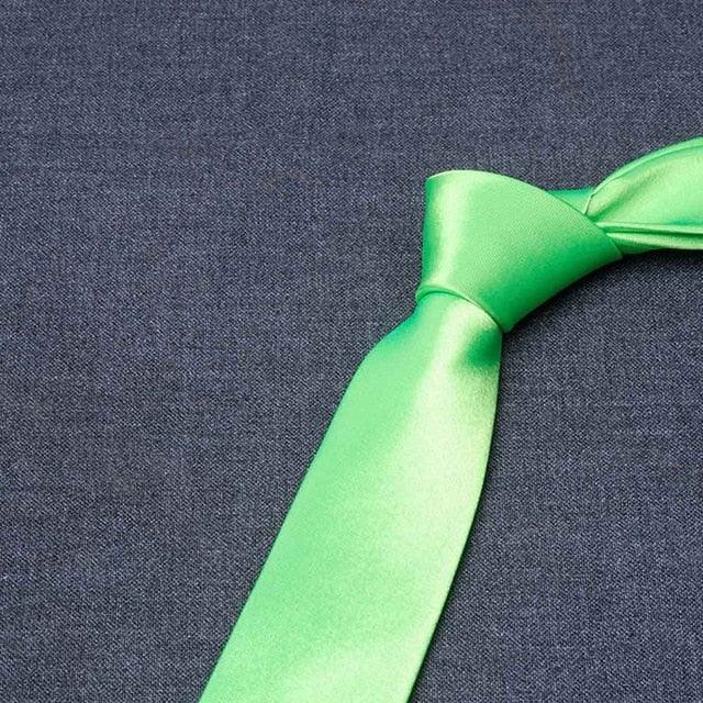 Men Solid Bright Color Wide Satin Neckties - TeresaCollections