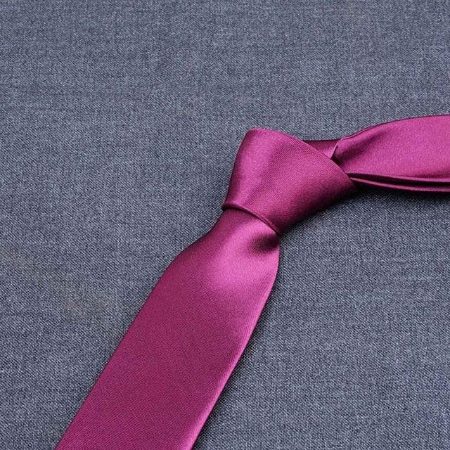 Men Solid Bright Color Wide Satin Neckties - TeresaCollections