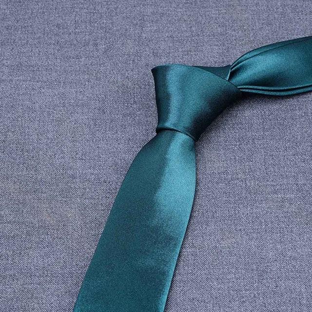 Men Solid Bright Color Wide Satin Neckties - TeresaCollections
