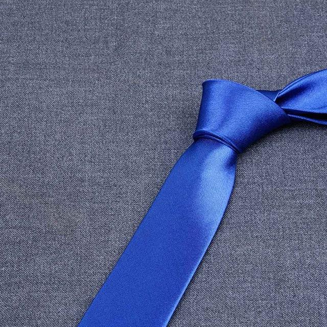 Men Solid Bright Color Wide Satin Neckties - TeresaCollections