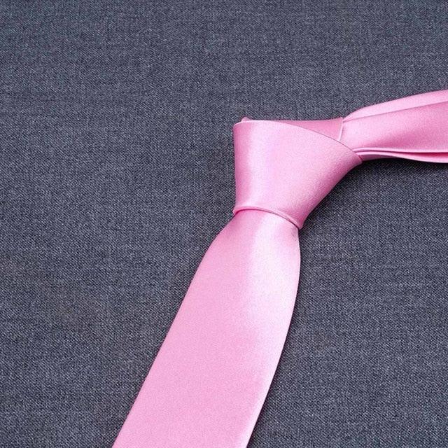 Men Solid Bright Color Wide Satin Neckties - TeresaCollections
