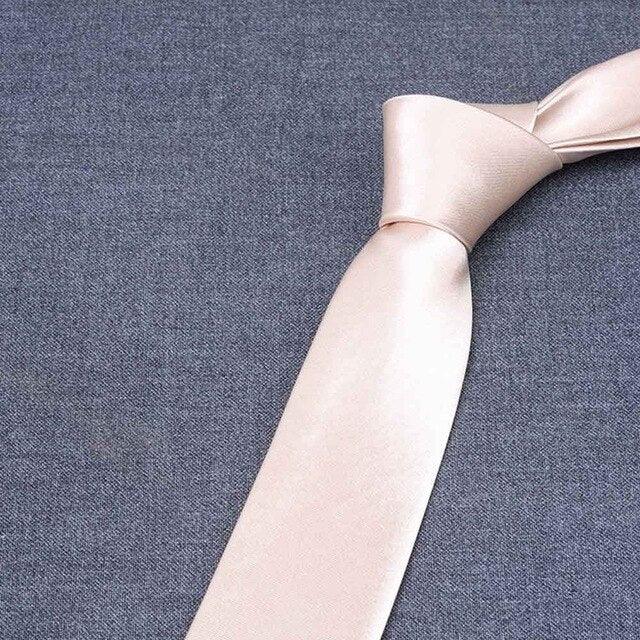 Men Solid Bright Color Wide Satin Neckties - TeresaCollections