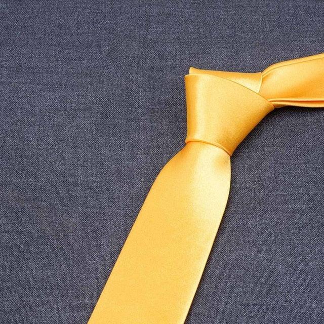 Men Solid Bright Color Wide Satin Neckties - TeresaCollections