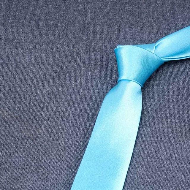 Men Solid Bright Color Wide Satin Neckties - TeresaCollections
