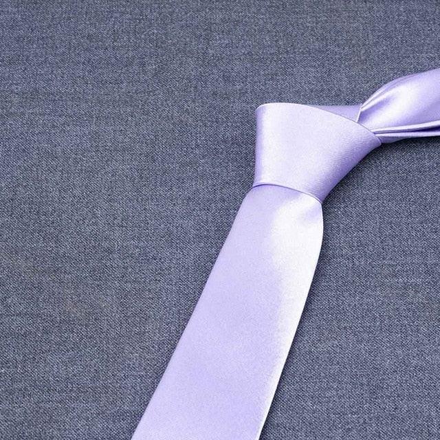 Men Solid Bright Color Wide Satin Neckties - TeresaCollections
