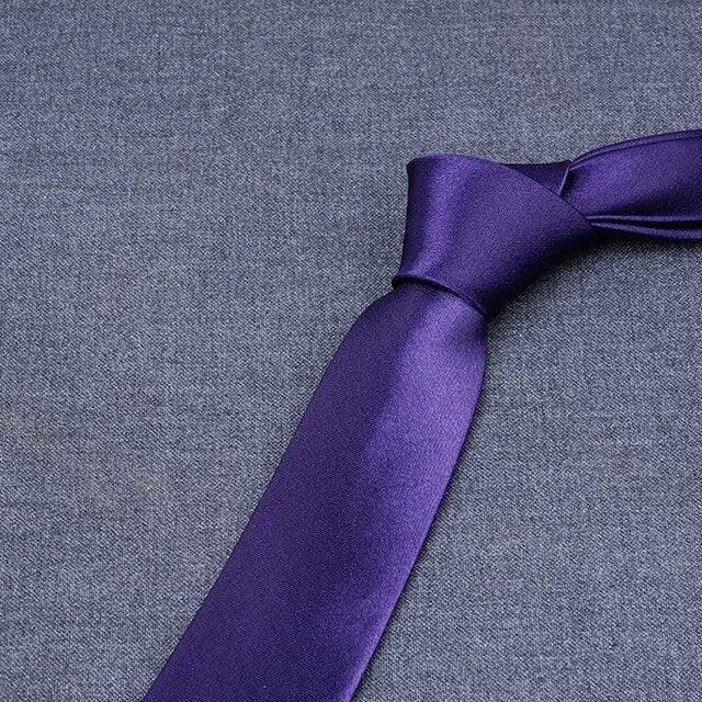 Men Solid Bright Color Wide Satin Neckties - TeresaCollections