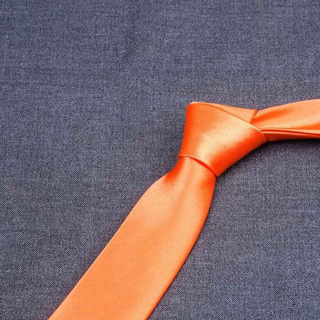 Men Solid Bright Color Wide Satin Neckties - TeresaCollections