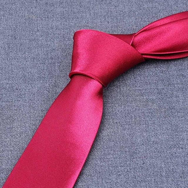 Men Solid Bright Color Wide Satin Neckties - TeresaCollections