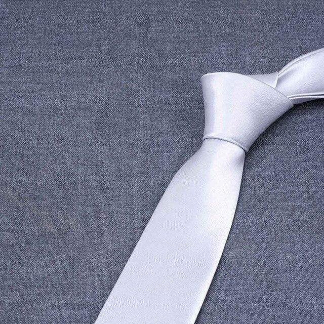 Men Solid Bright Color Wide Satin Neckties - TeresaCollections
