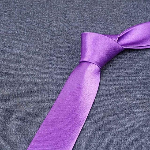 Men Solid Bright Color Wide Satin Neckties - TeresaCollections