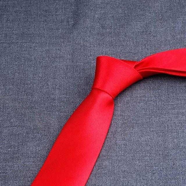 Men Solid Bright Color Wide Satin Neckties - TeresaCollections
