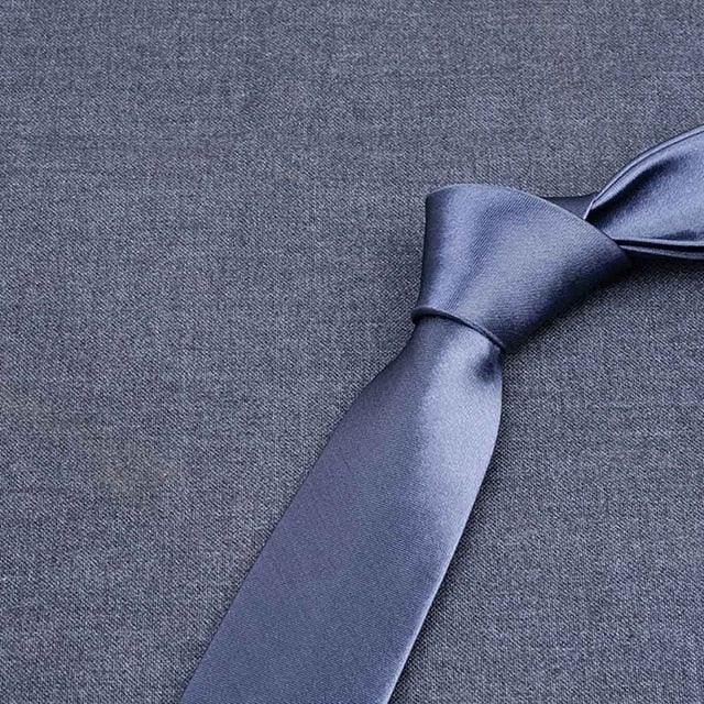 Men Solid Bright Color Wide Satin Neckties - TeresaCollections