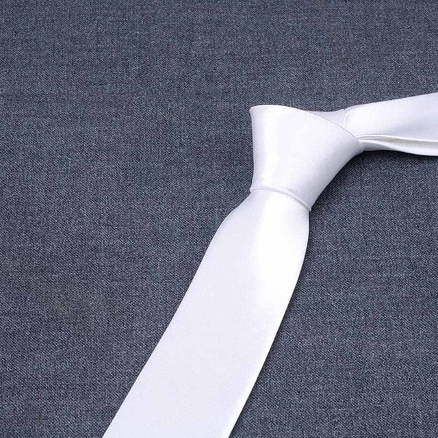 Men Solid Bright Color Wide Satin Neckties - TeresaCollections