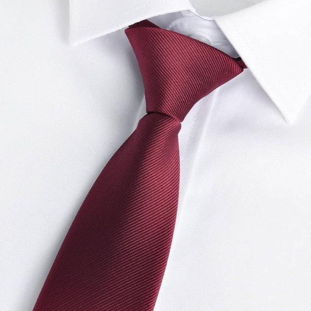 Men Striped Zipper Necktie Gentlemen Neck Tie - TeresaCollections