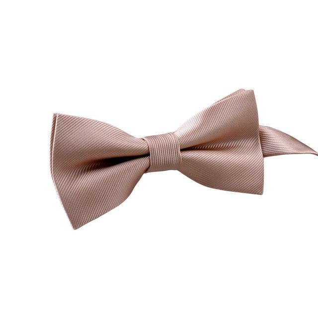 Men’s Fashion Solid Color Stripe Bowtie Formal BowTie - TeresaCollections