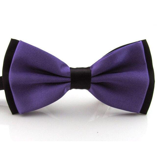 Men's Plain Satin Adjustable Tuxedo Mixed Color Bowtie - TeresaCollections