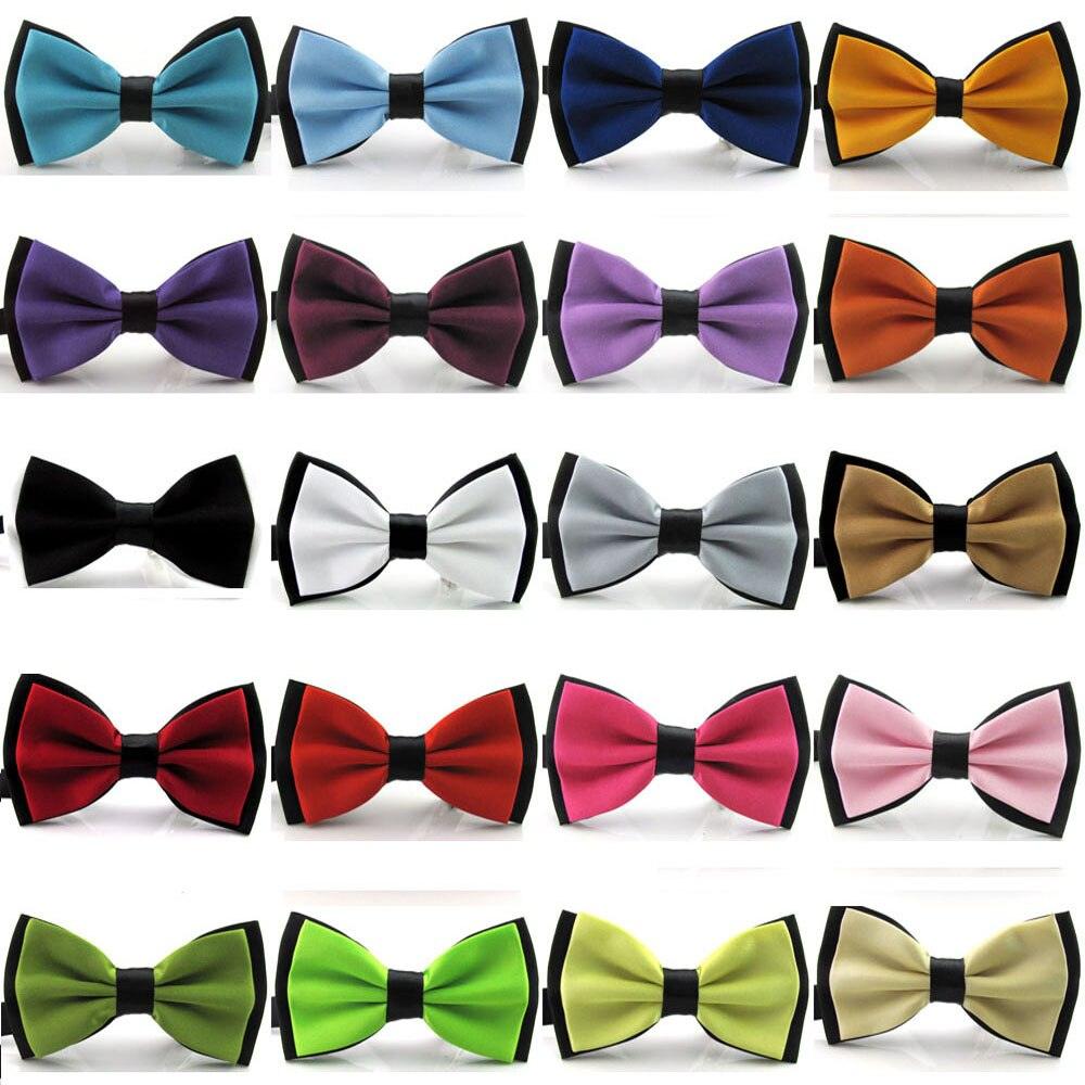 Men's Plain Satin Adjustable Tuxedo Mixed Color Bowtie - TeresaCollections