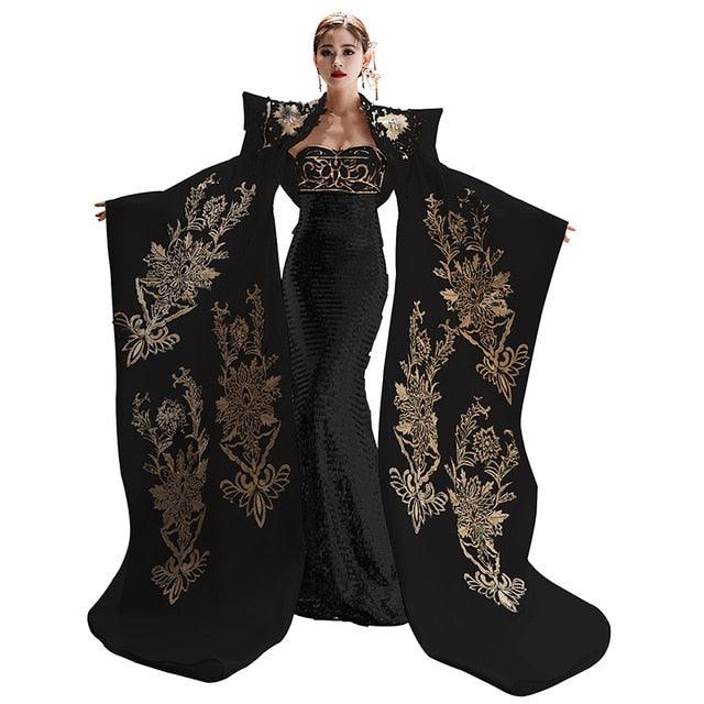 Embroidery Cheongsam Chinese Traditional Clothing Qipao Luxury Long Evening Dress - TeresaCollections