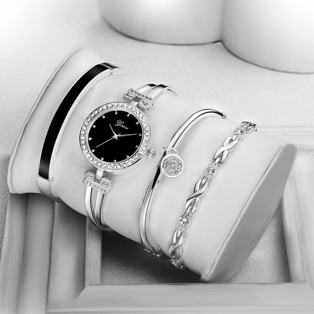 Elegant Watch Crystal Bracelet 4pcs Set - TeresaCollections