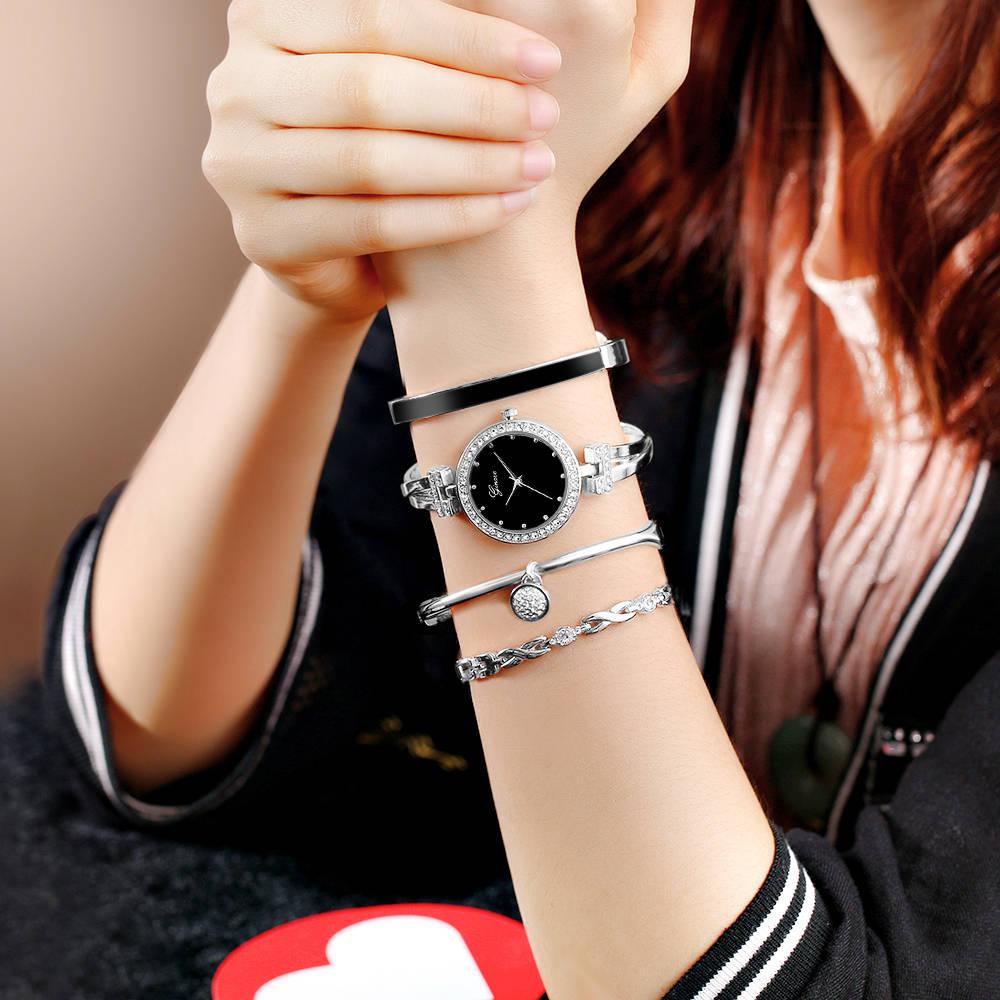 Elegant Watch Crystal Bracelet 4pcs Set - TeresaCollections