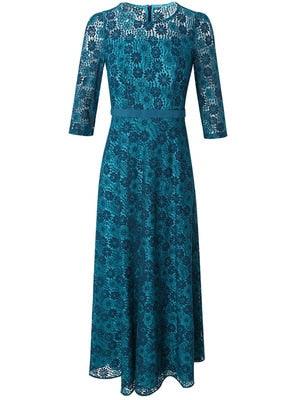 Green Vintage Solid Lace  A Line Dress - TeresaCollections