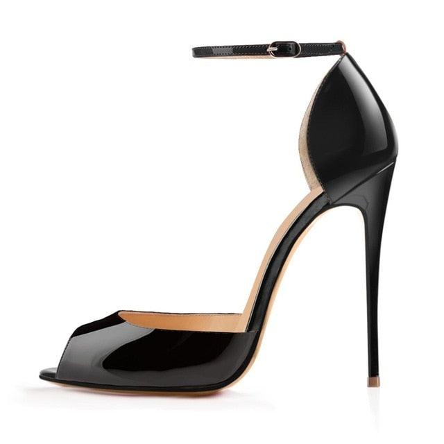 Peep Toe Thin High Heels Ankle Strap Sandals - TeresaCollections