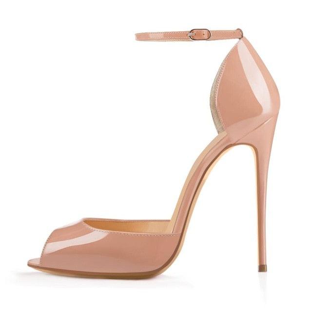 Peep Toe Thin High Heels Ankle Strap Sandals - TeresaCollections