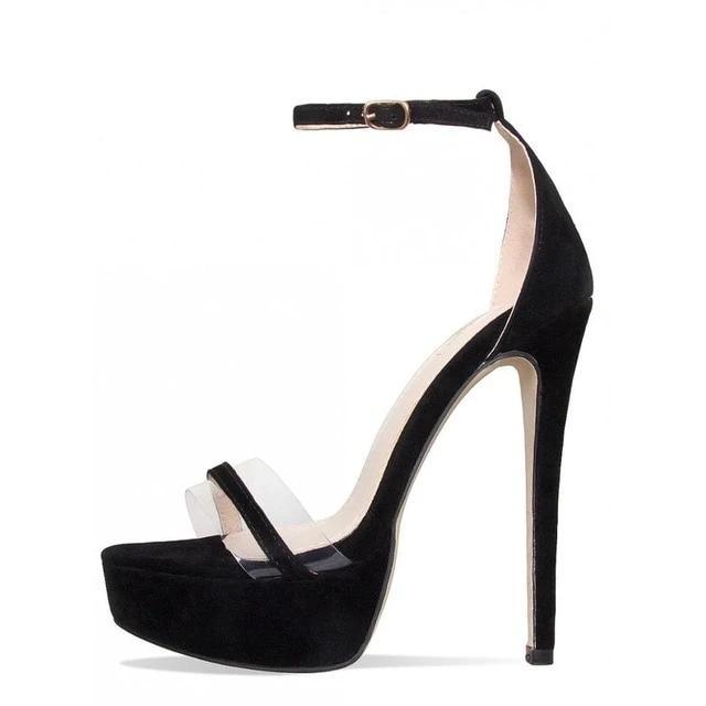 Chunky High Heel Ankle Strap Platform Sandals - TeresaCollections