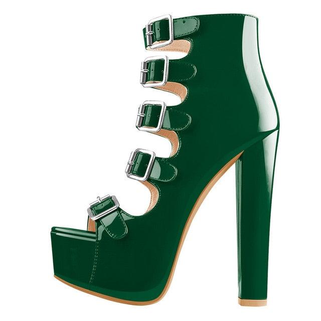 Buckle Zipper Platform Sandals - TeresaCollections