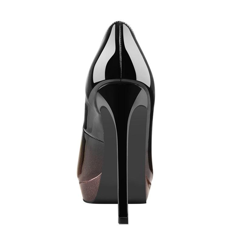 Black Pointed Toe Stiletto Pumps - TeresaCollections