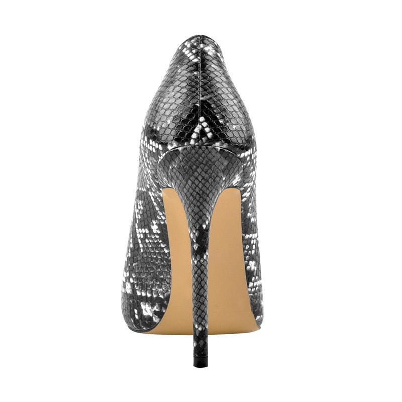 Pointed Toe Snake Stiletto Pumps - TeresaCollections