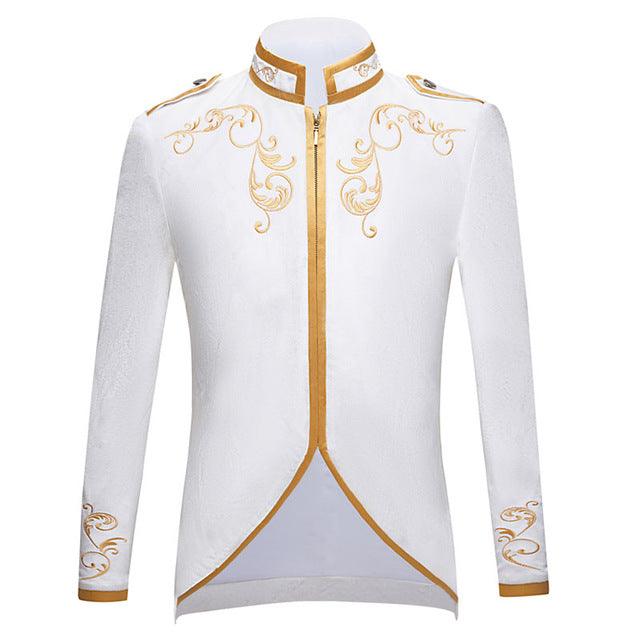 British Style Velvet Gold Embroidery Blazer - TeresaCollections