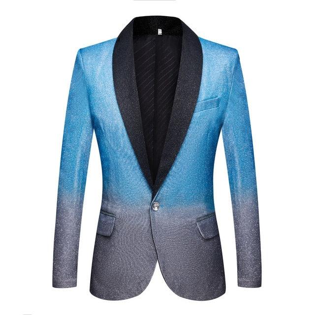 Gradient Color Slim Fit Blazer - TeresaCollections