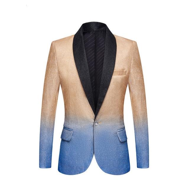 Gradient Color Slim Fit Blazer - TeresaCollections