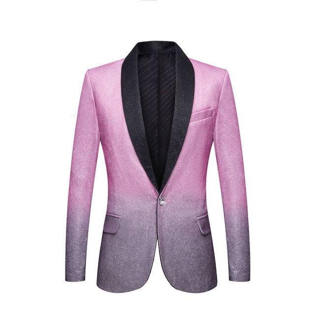 Gradient Color Slim Fit Blazer - TeresaCollections