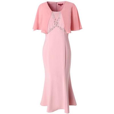 Pink Swing Plus Size summer Vintage Beading Midi Dress - TeresaCollections