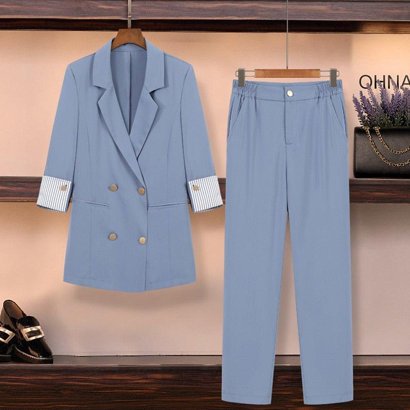 Elegant Plus Size Two-piece Pants Suits - TeresaCollections