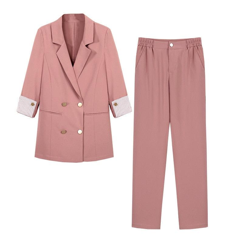 Elegant Plus Size Two-piece Pants Suits - TeresaCollections