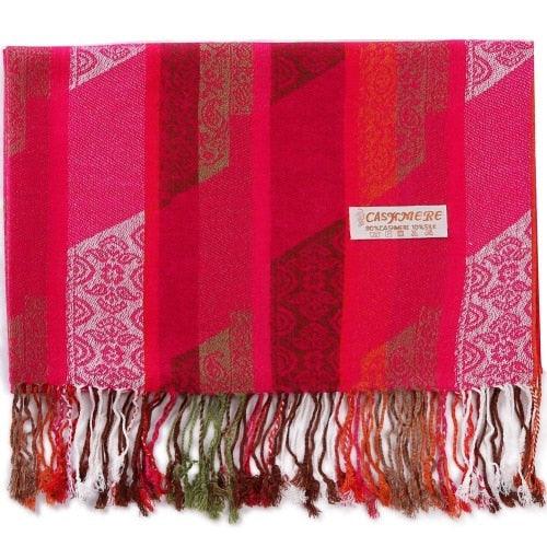 Paisley Stripes Shawl Wrap Soft Long Cashmere Scarf - TeresaCollections