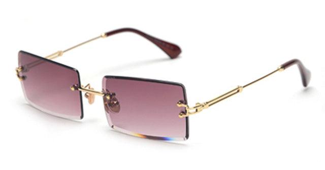 Rimless Rectangle Sunglasses - TeresaCollections