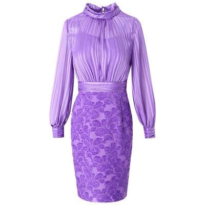Lantern Sleeve Plus Size Vintage Empire Dress - TeresaCollections