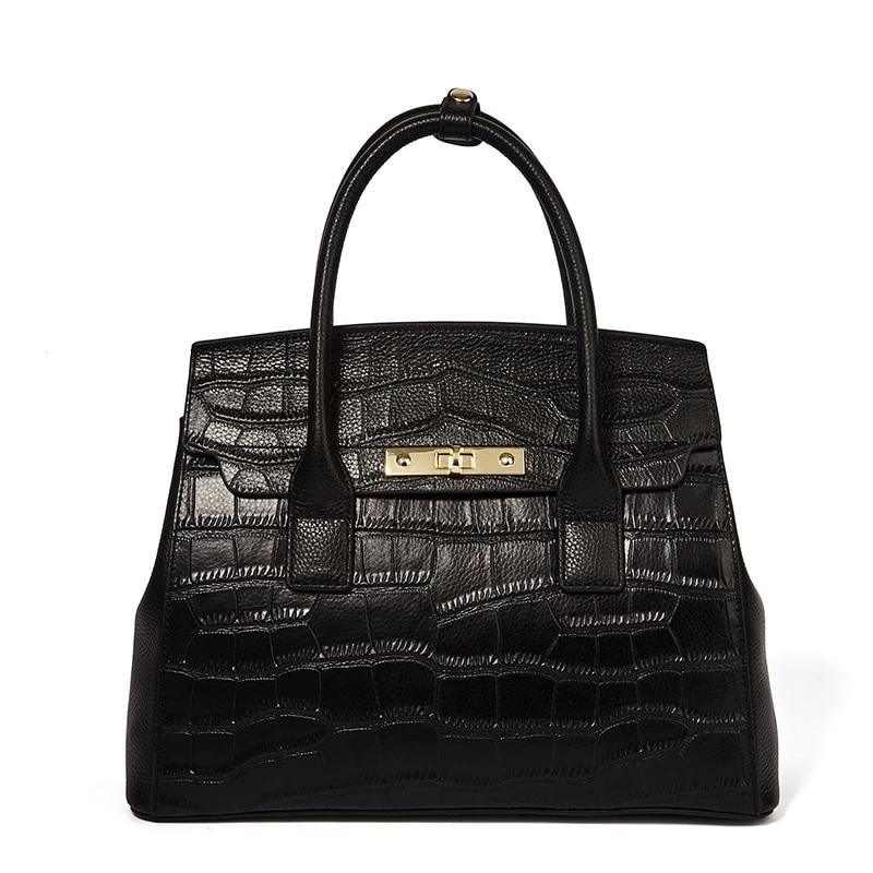 Crocodile Pattern Genuine Leather Shoulder Bag - TeresaCollections