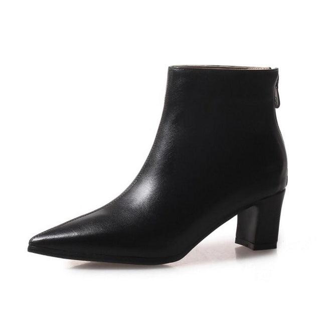 Winter Warm Fur Footwear Office Heels Female Boots - TeresaCollections