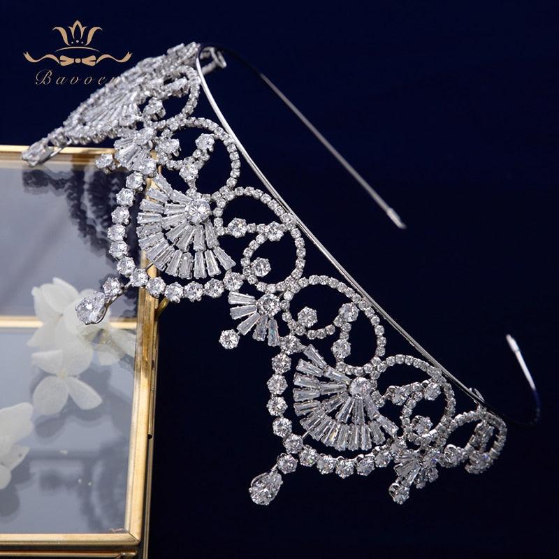Royal Zircon Crystal Wedding Bridal Tiara - TeresaCollections