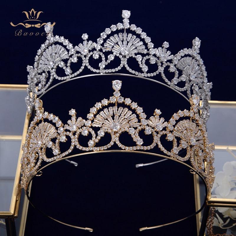 Royal Zircon Crystal Wedding Bridal Tiara - TeresaCollections