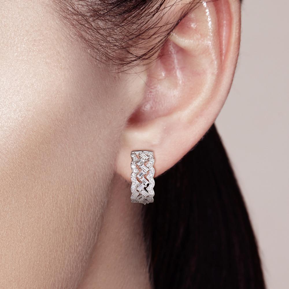 Sparkling White Cubic Zirconia Stud Earrings - TeresaCollections