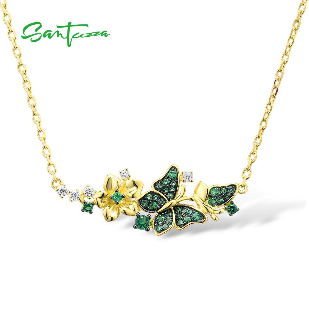 Elegant Green Butterflies Necklace - TeresaCollections