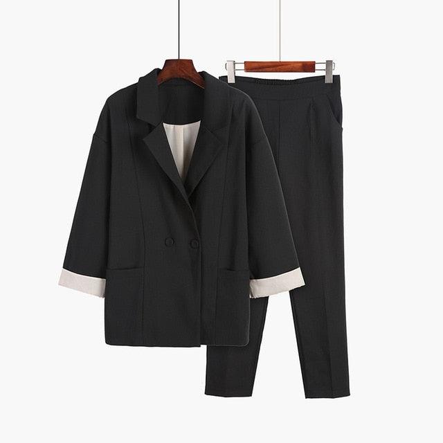 Elegant Leisure Two-piece Suit Simple Trousers Suits - TeresaCollections