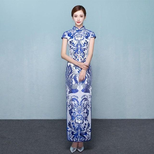 Vintage Qipao Elegant Cheongsam Sleeveless Evening Dress - TeresaCollections