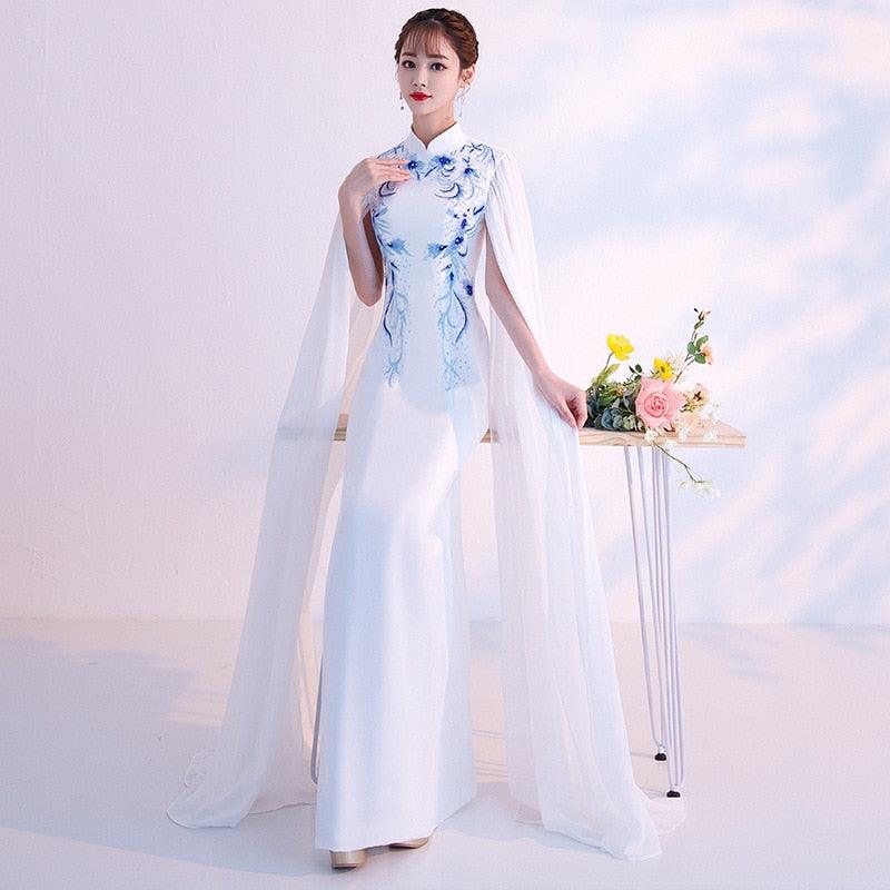 Vintage Qipao Elegant Cheongsam Sleeveless Evening Dress - TeresaCollections